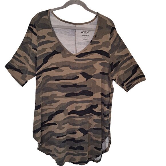 torrid Tops - Torrid Super Soft Knits Camo V Neck Tunic Top Plus Size 2